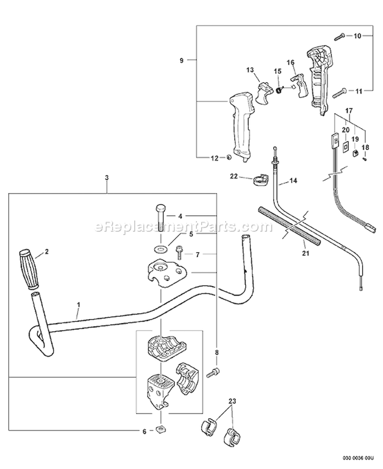 Page H Diagram and Parts List for SRM-210U 08001001 - 08999999 Echo Trimmer