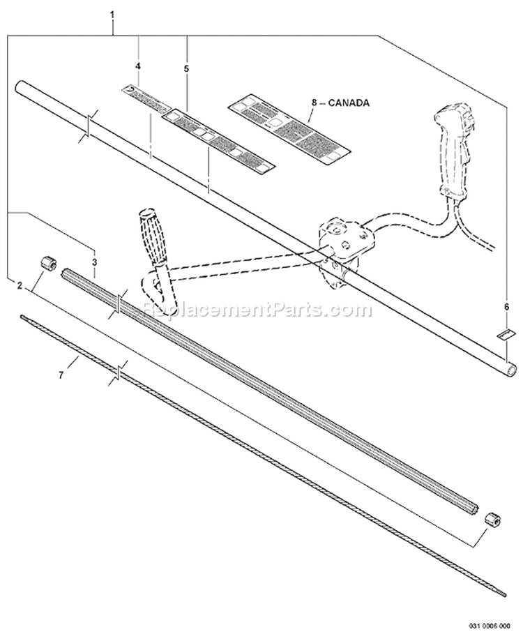 Page L Diagram and Parts List for SRM-210U S67111001001 - S67111999999 Echo Trimmer