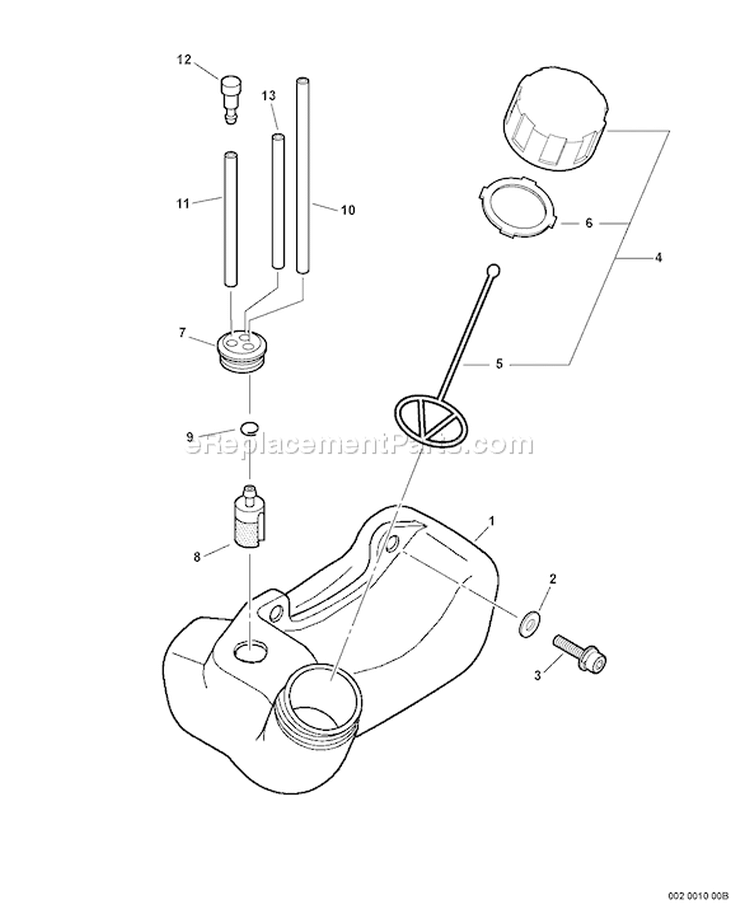 Page F Diagram and Parts List for SRM-210SB S73012001001 - S73012999999 Echo Trimmer