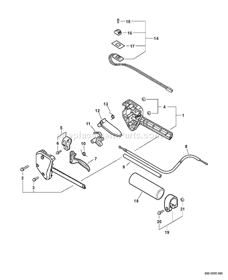Page B Diagram and Parts List for SRM-210 10001001 - 10001300 Echo Trimmer