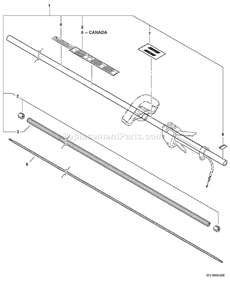 Page L Diagram and Parts List for SRM-210 S65311001001 - S65311999999 Echo Trimmer