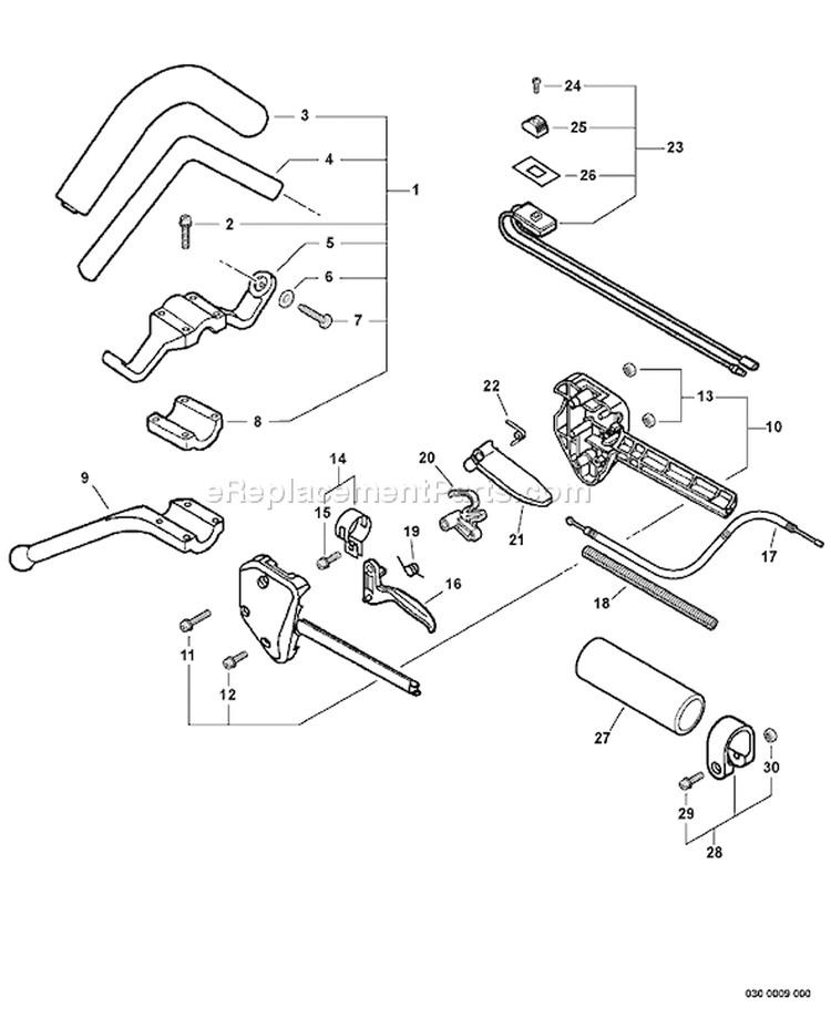 Page H Diagram and Parts List for SRM-210 S80313001001 - S80313999999 Echo Trimmer