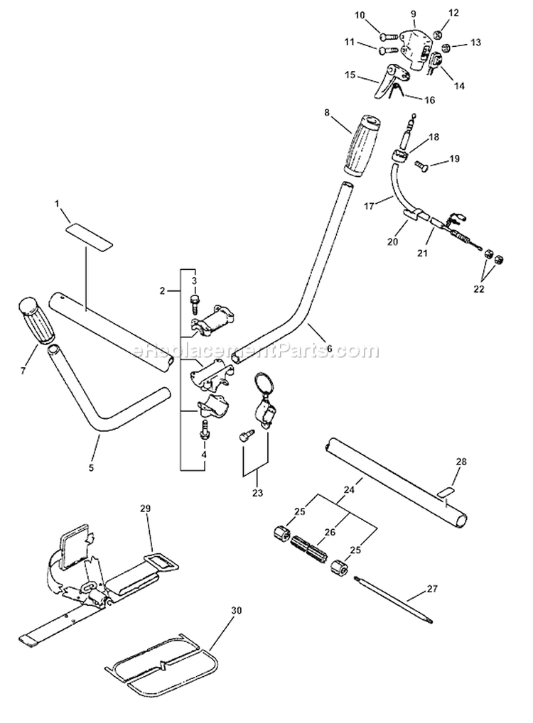 Page C Diagram and Parts List for SRM-2110 Type 1E Echo Trimmer