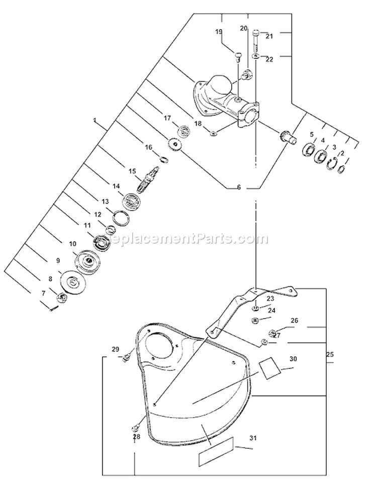 Page E Diagram and Parts List for SRM-2110 Type 1E Echo Trimmer