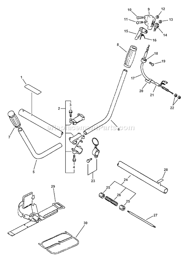 Page D Diagram and Parts List for SRM-2110 Type 1 Echo Trimmer