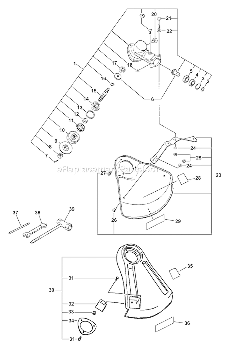 Page F Diagram and Parts List for SRM-2110 Type 1 Echo Trimmer