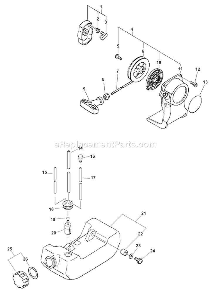 Page I Diagram and Parts List for SRM-2110 Type 1 Echo Trimmer