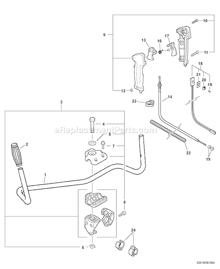 Page H Diagram and Parts List for SRM-211U 02001001 - 02999999 Echo Trimmer