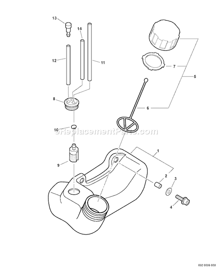 Page F Diagram and Parts List for SRM-210U 05004673 - 05999999 Echo Trimmer