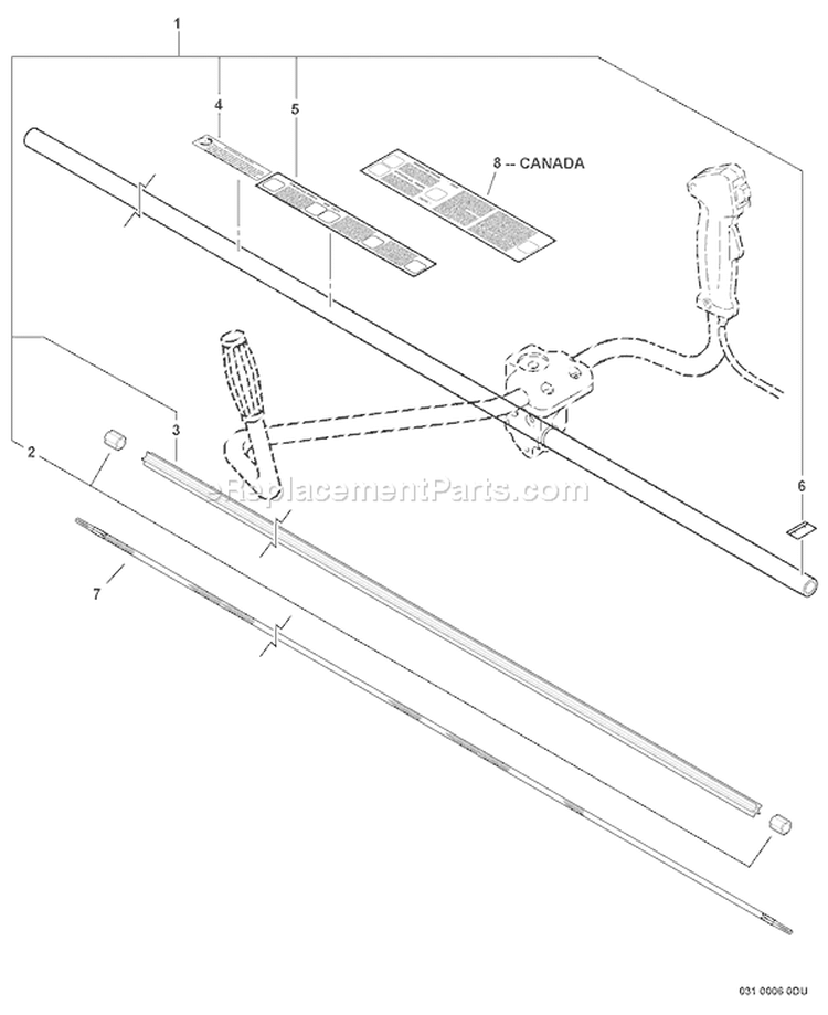 Page L Diagram and Parts List for SRM-210U 05004673 - 05999999 Echo Trimmer