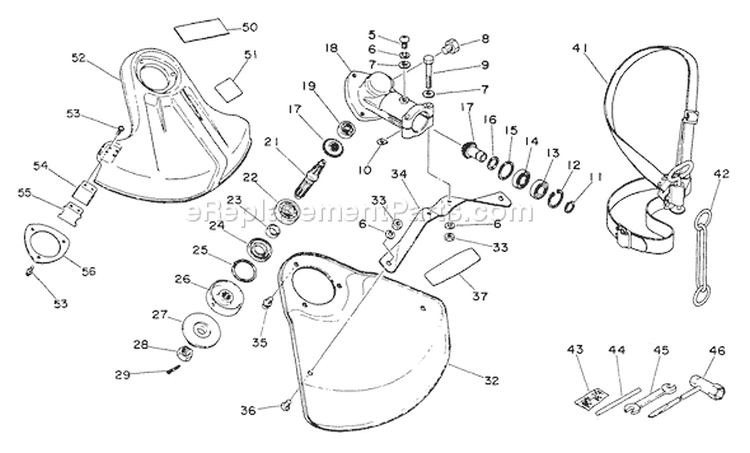 Page F Diagram and Parts List for SRM-2200  Echo Trimmer