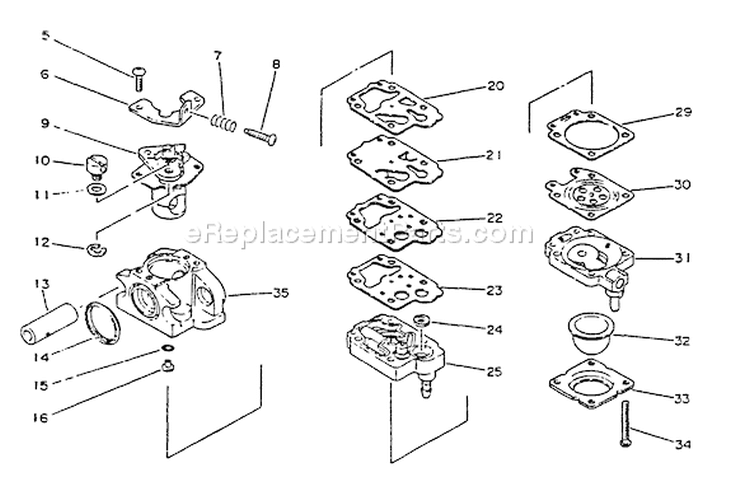 Page A Diagram and Parts List for SRM-2201  Echo Trimmer