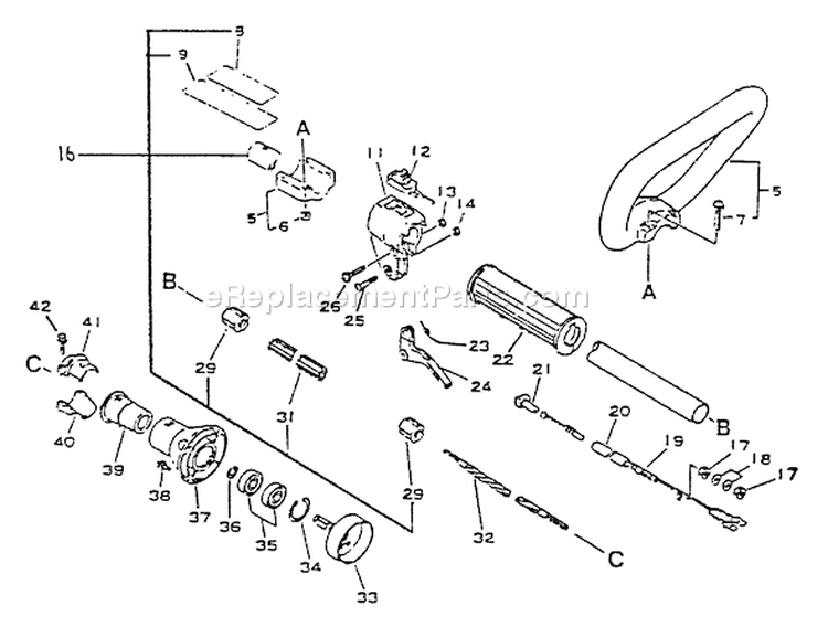 Page B Diagram and Parts List for SRM-2201  Echo Trimmer