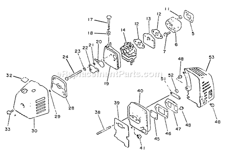 Page E Diagram and Parts List for SRM-2201  Echo Trimmer