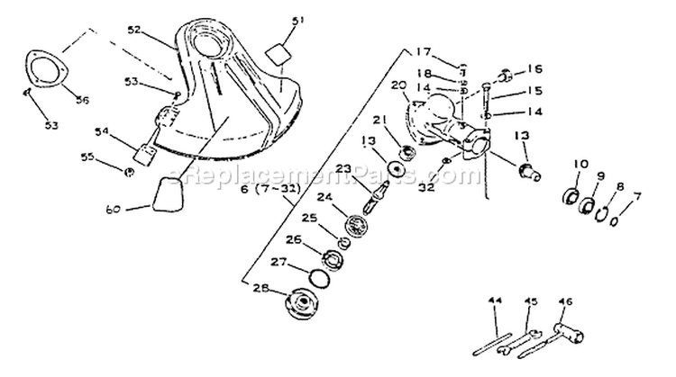 Page F Diagram and Parts List for SRM-2201  Echo Trimmer