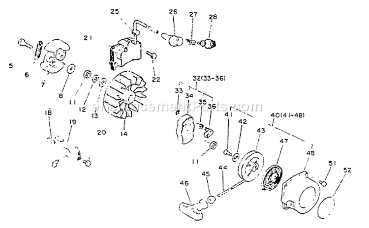 Page G Diagram and Parts List for SRM-2201  Echo Trimmer