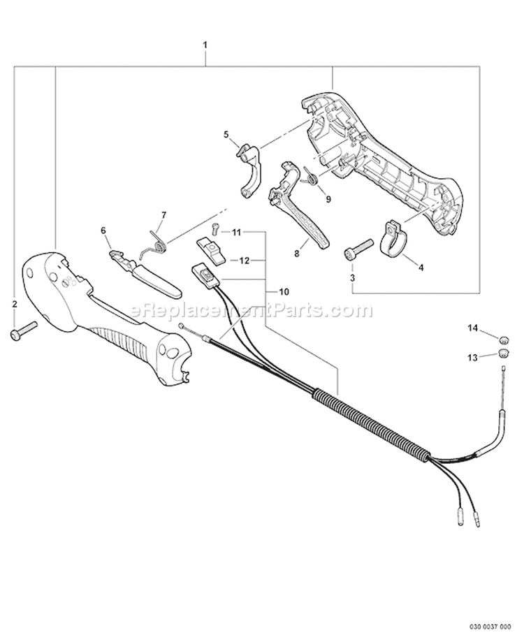 Page B Diagram and Parts List for SRM-225SB S79513001001 - S79513999999 Echo Trimmer