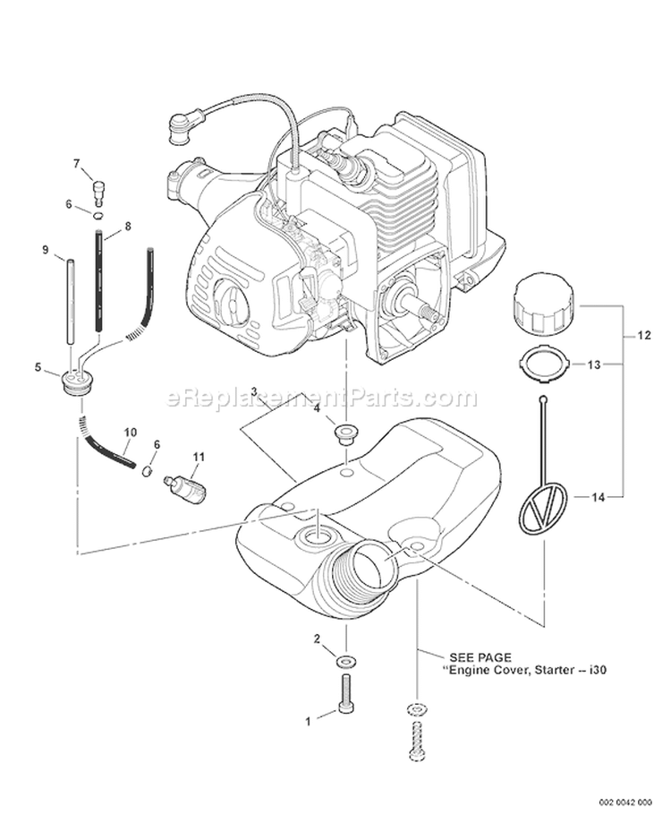 Page F Diagram and Parts List for SRM-225U S79012001001 - S79012999999 Echo Trimmer