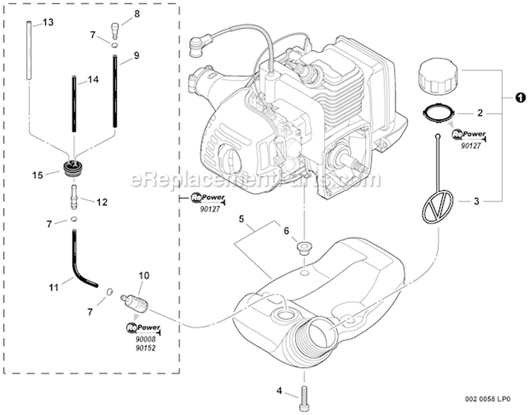 Page J Diagram and Parts List for SRM-225 S03912001001 - S03912999999 Echo Trimmer
