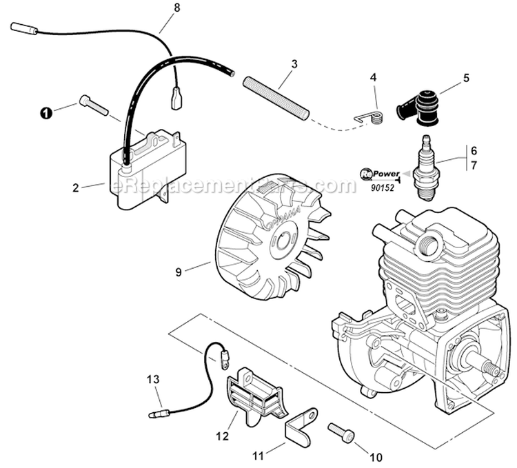 Page L Diagram and Parts List for SRM-225 S03912001001 - S03912999999 Echo Trimmer