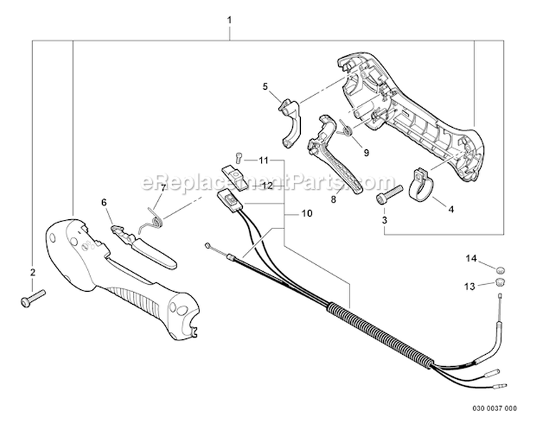 Page B Diagram and Parts List for SRM-225 S03912001001 - S03912999999 Echo Trimmer