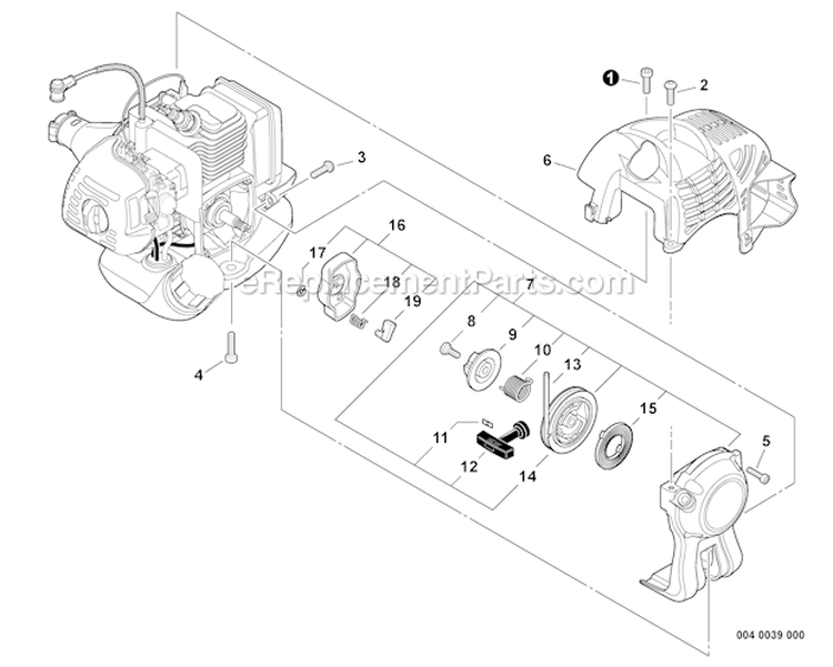 Page D Diagram and Parts List for SRM-225 S03912001001 - S03912999999 Echo Trimmer