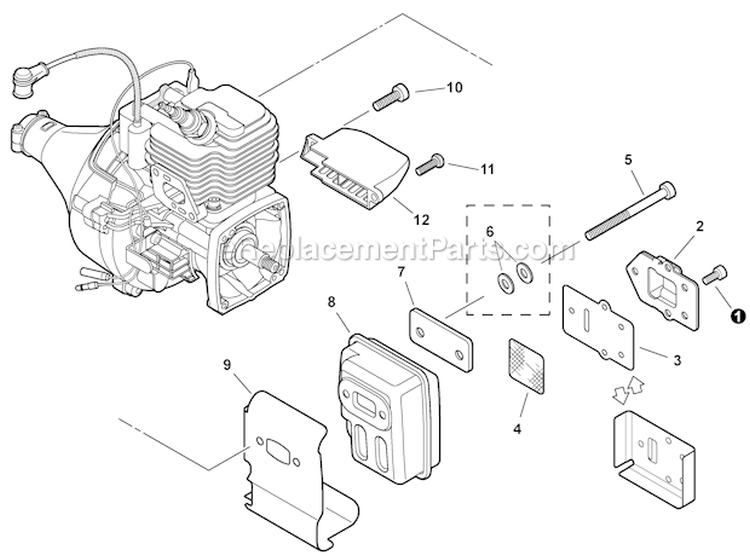 Page F Diagram and Parts List for SRM-225 S03912001001 - S03912999999 Echo Trimmer