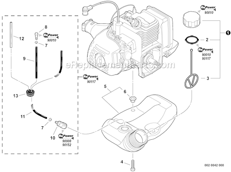 Page I Diagram and Parts List for SRM-225 S03912001001 - S03912999999 Echo Trimmer