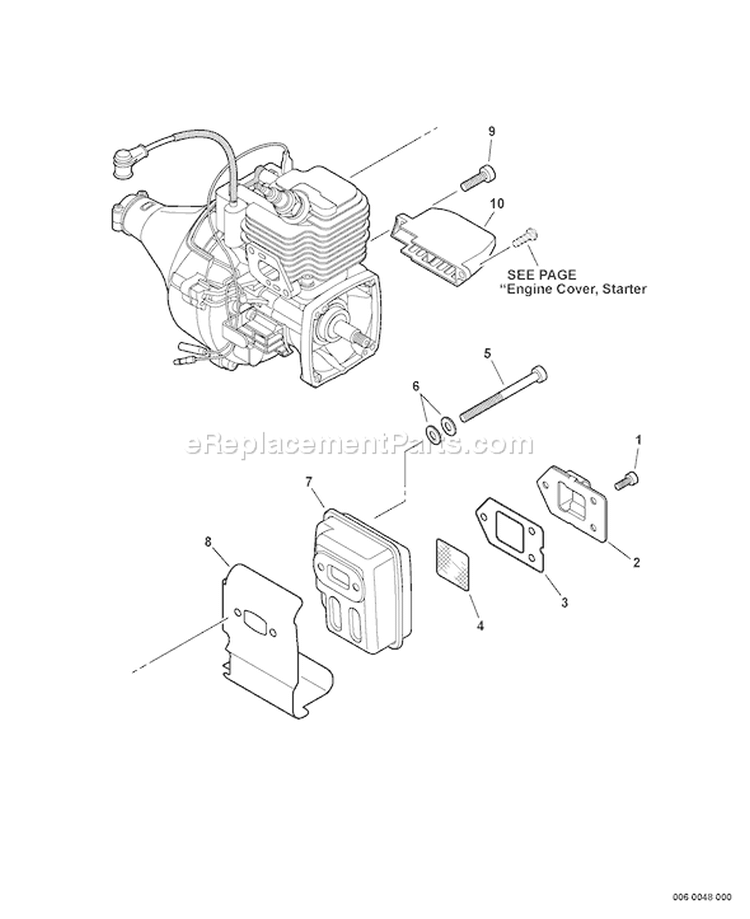 Page E Diagram and Parts List for SRM-225 S04011001001 - S04011999999 Echo Trimmer