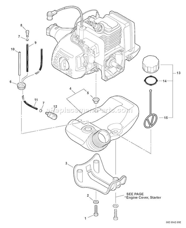 Page H Diagram and Parts List for SRM-225I S55013001001 - S55013999999 Echo Trimmer
