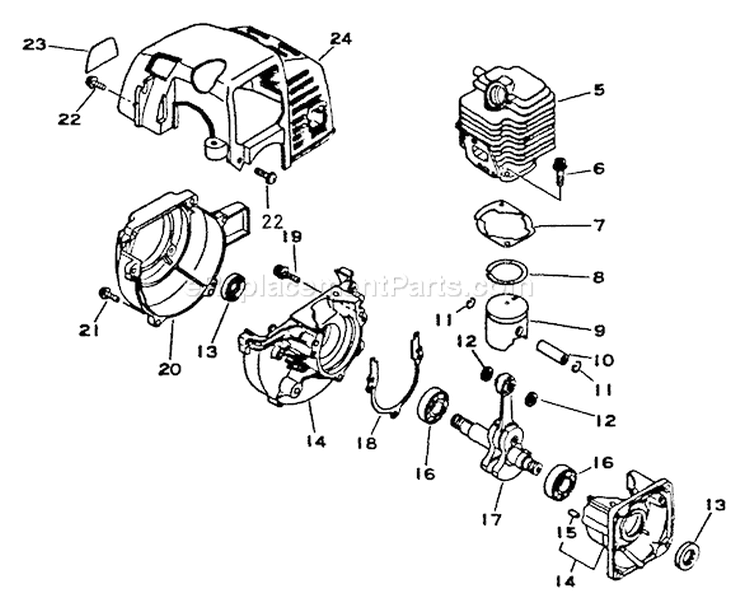 Page C Diagram and Parts List for SRM-2300  Echo Trimmer