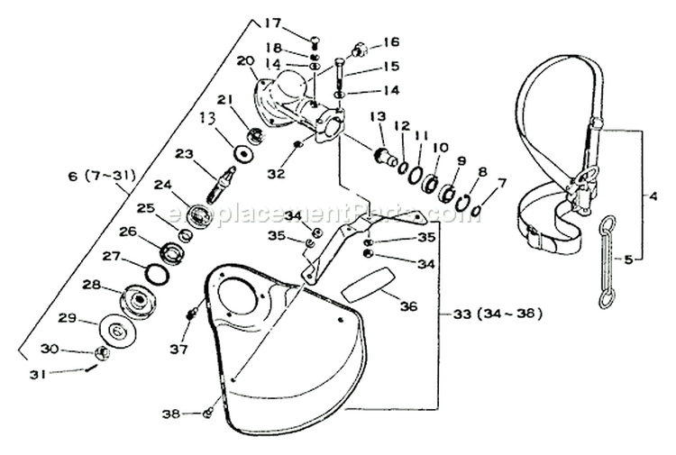 Page E Diagram and Parts List for SRM-2300  Echo Trimmer