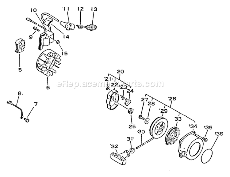 Page H Diagram and Parts List for SRM-2300  Echo Trimmer