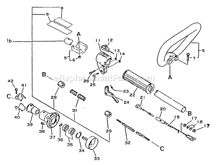 Page B Diagram and Parts List for SRM-2301 001001 - 0031000 Echo Trimmer