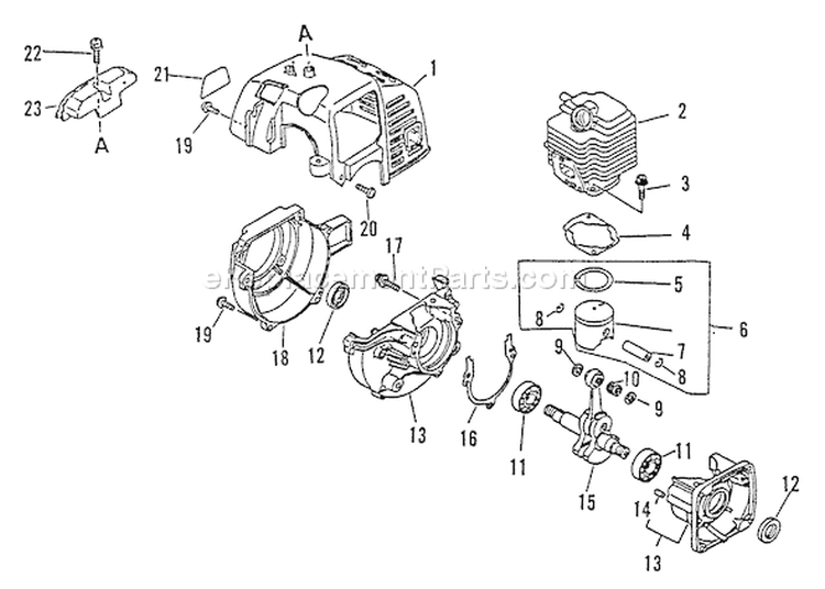 Page C Diagram and Parts List for SRM-2301 After S/N 0031001 Echo Trimmer