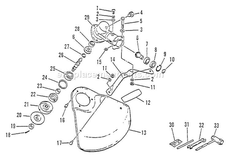 Engine Crankcase Fan Housing Cover Diagram and Parts List for SRM-2310  Echo Trimmer