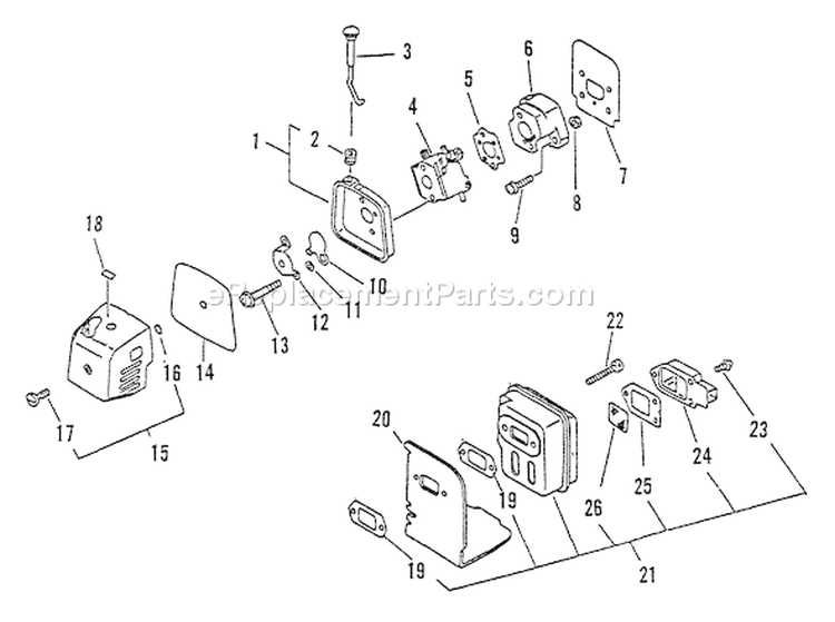 Page F Diagram and Parts List for SRM-2301 After S/N 0031001 Echo Trimmer