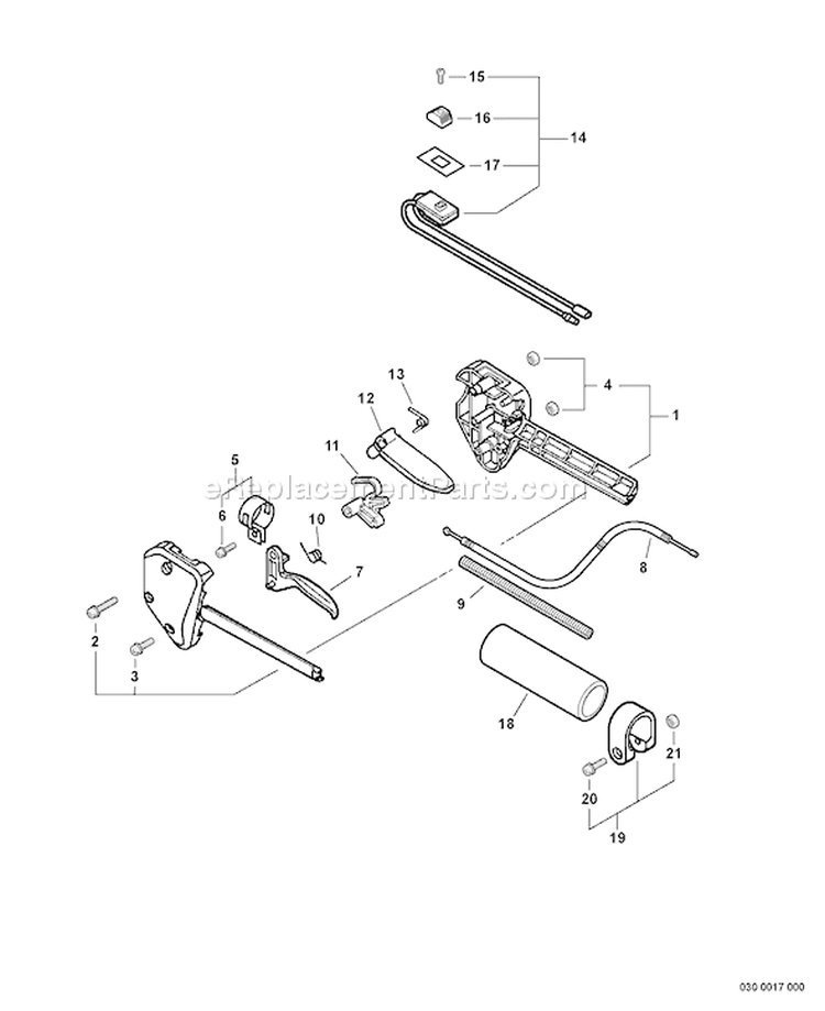 Page B Diagram and Parts List for SRM-230S 06001001 - 06999999 Echo Trimmer