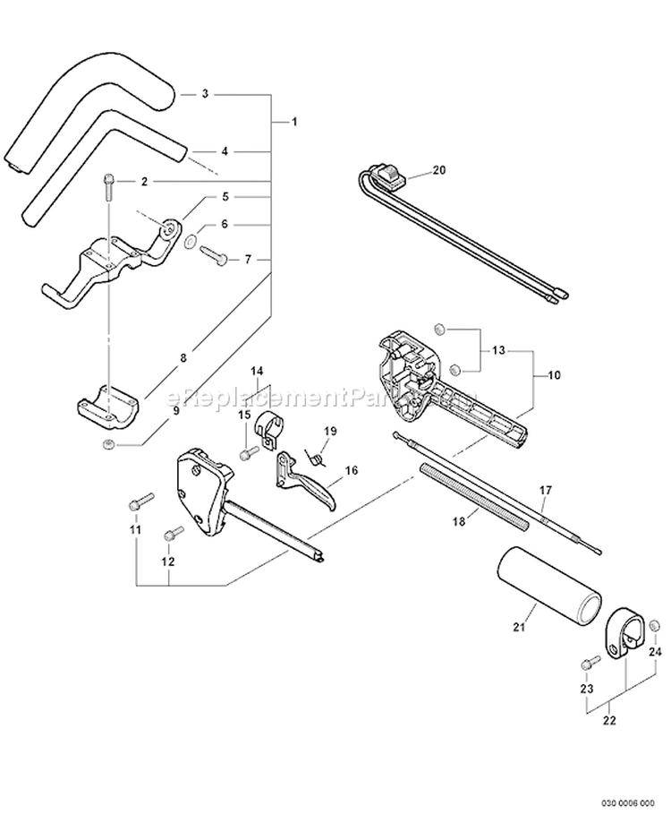 Page H Diagram and Parts List for SRM-231 02001001 - 02999999 Echo Trimmer