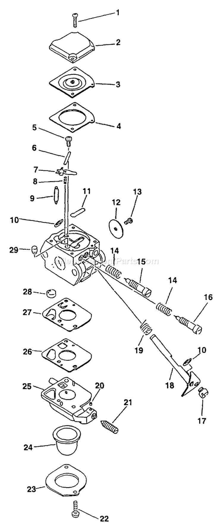 Page A Diagram and Parts List for SRM-2410 001001 - 161628 Echo Trimmer