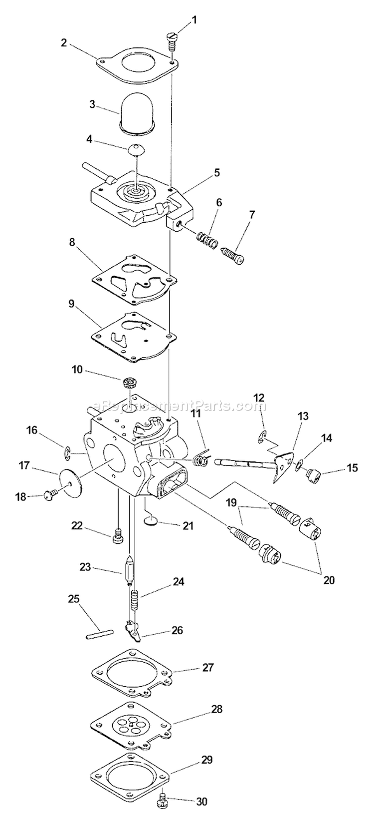 Page A Diagram and Parts List for SRM-2400 Type 1E Echo Trimmer