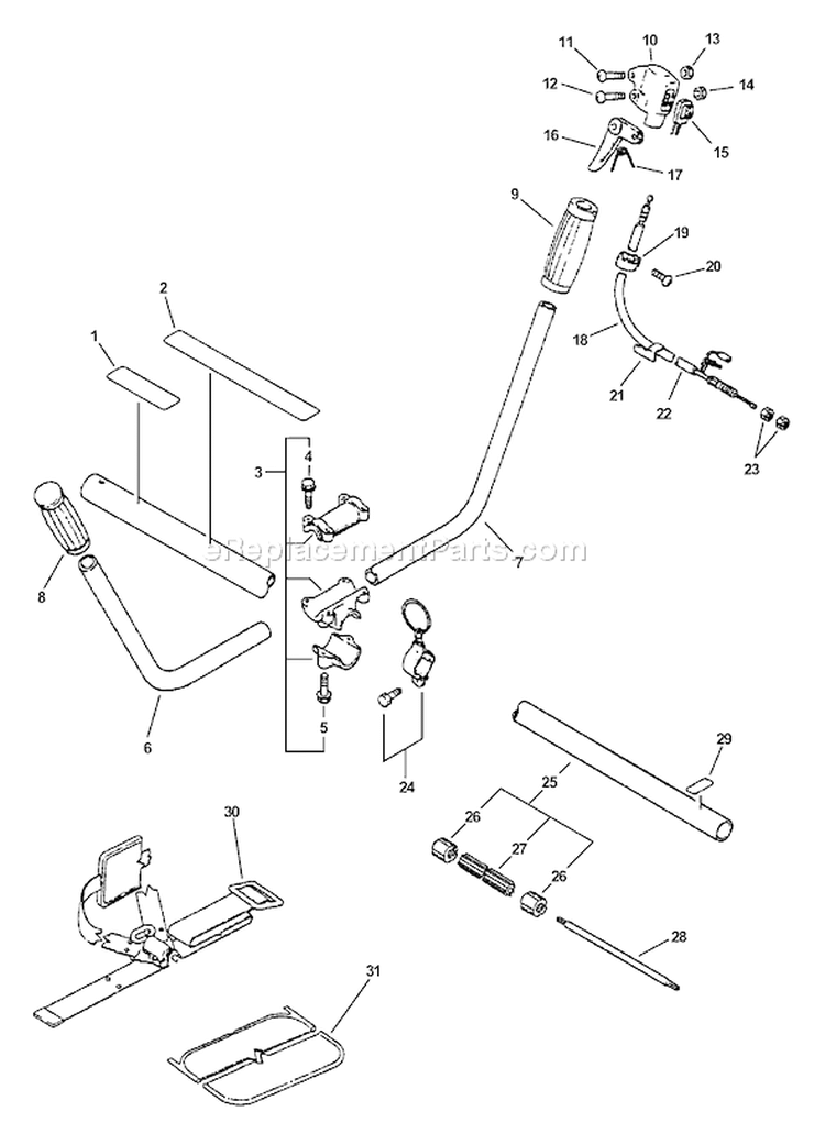 Page C Diagram and Parts List for SRM-2410 Type 1E Echo Trimmer