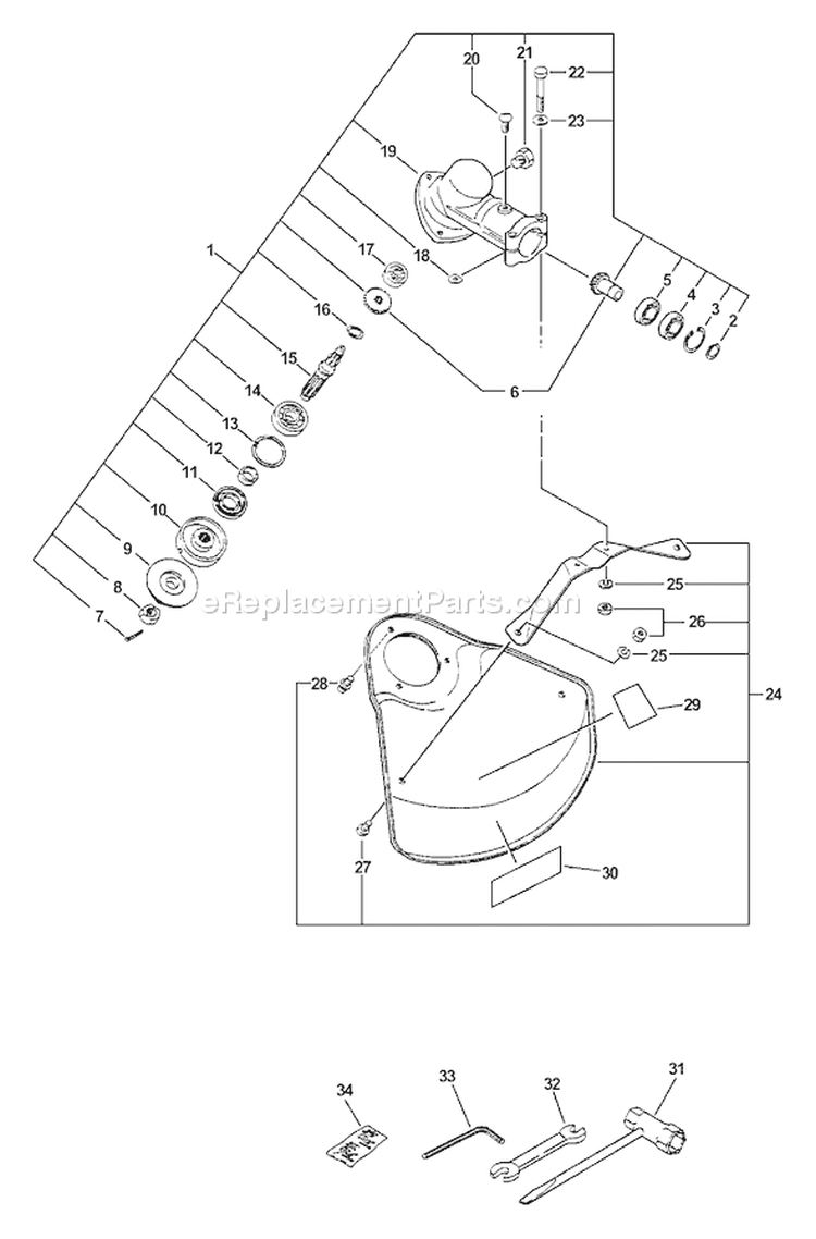 Page D Diagram and Parts List for SRM-2400 Type 1E Echo Trimmer