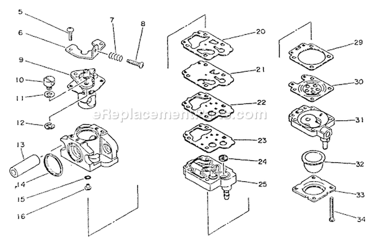 Page A Diagram and Parts List for SRM-2501 001001 - 0010200 Echo Trimmer