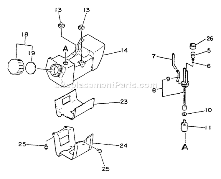 Page D Diagram and Parts List for SRM-2501 001001 - 0010200 Echo Trimmer