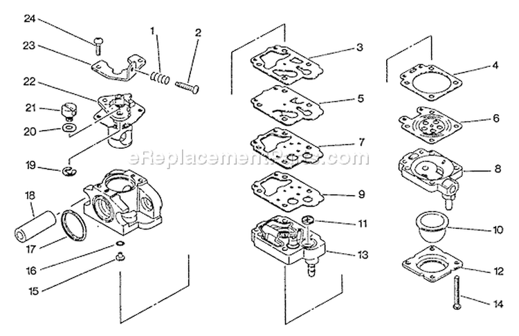 Page A Diagram and Parts List for SRM-2501 0025001 - 0043000 Echo Trimmer