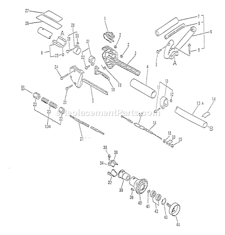 Page B Diagram and Parts List for SRM-2501 079352 - 098240 Echo Trimmer