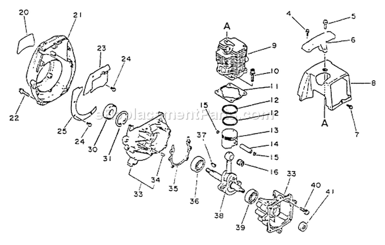 Page C Diagram and Parts List for SRM-2502 0010201 - 0025000 Echo Trimmer