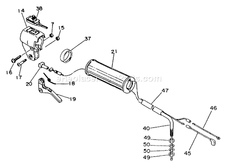 Page D Diagram and Parts List for SRM-250E  Echo Trimmer
