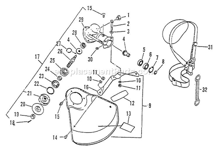 Page D Diagram and Parts List for SRM-2510 061969 - 079351 Echo Trimmer